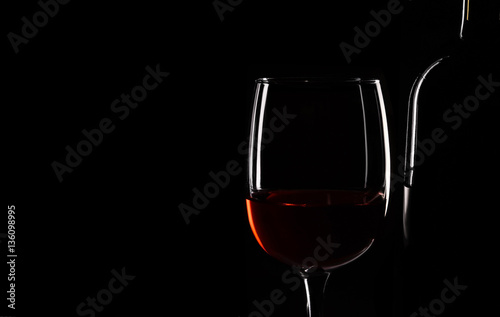 Bottle and wineglass