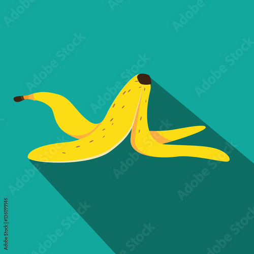 Banana peel flat design. EPS 10 vector