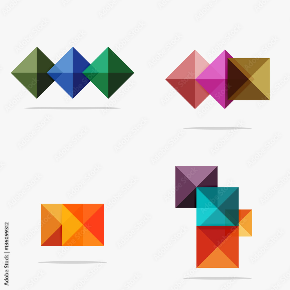 Set of square abstract backgrounds or infographics for content Set of square abstract backgrounds or infographics for content