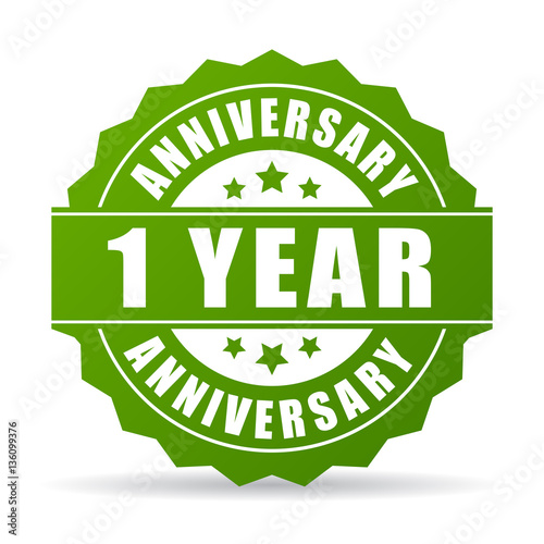First year anniversary vector icon