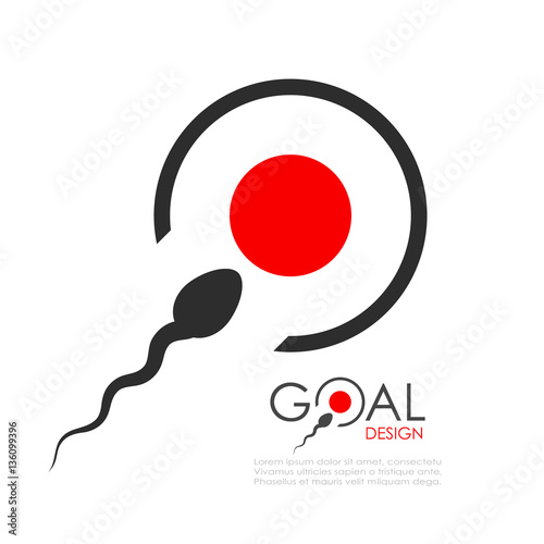 Reach your goal abstract icon, sperm bank logo idea