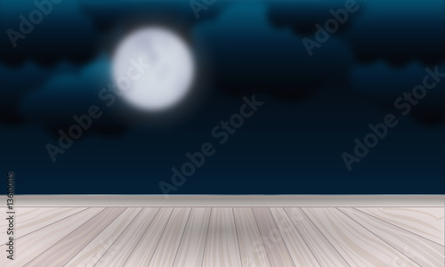 floor background with view on the moon © makikazama1