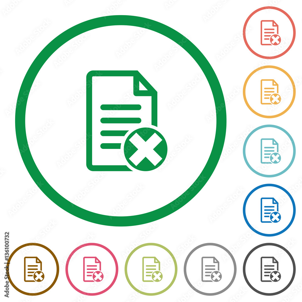 Cancel document flat icons with outlines Cancel document flat icons with outlines