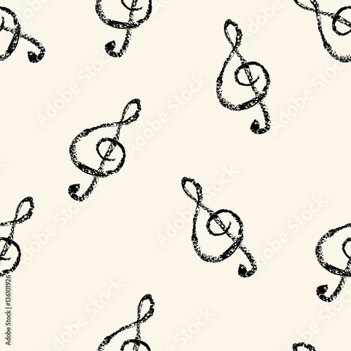 music note doodle hand painted chalk lettering drawing hand lettering background - Notenschlüssel handgemalt