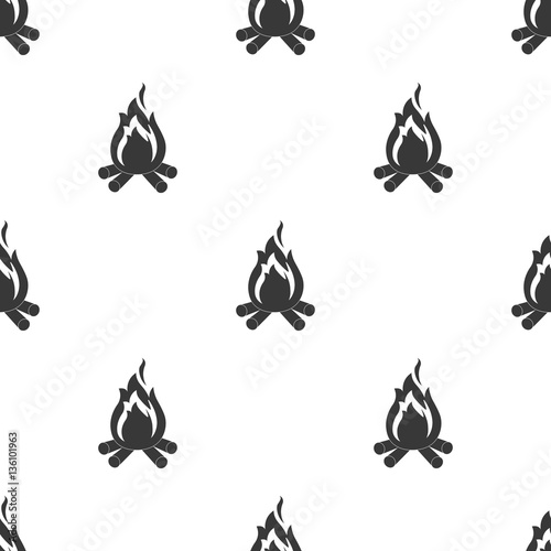 Campfire with firewood icon of vector illustration for web and mobile