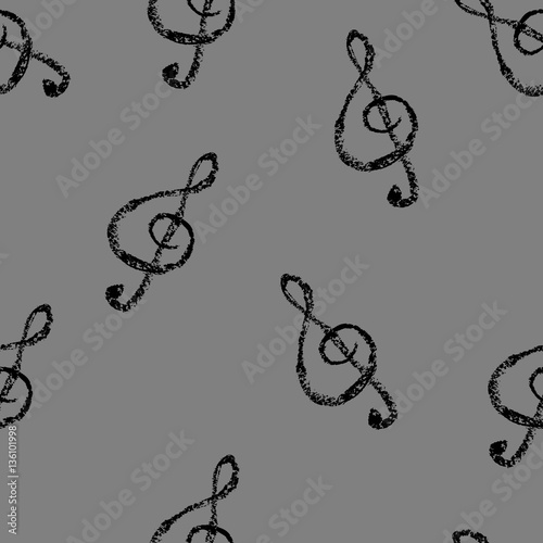 music note doodle hand painted chalk lettering drawing hand lettering background - Notenschlüssel mit Kreide handgemalt endloss Hintergrund für Internetseite Geschenkpapier Tapete