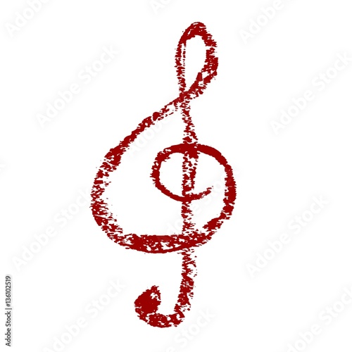 music note doodle hand painted chalk lettering drawing hand lettering background - Notenschlüssel handgemalt