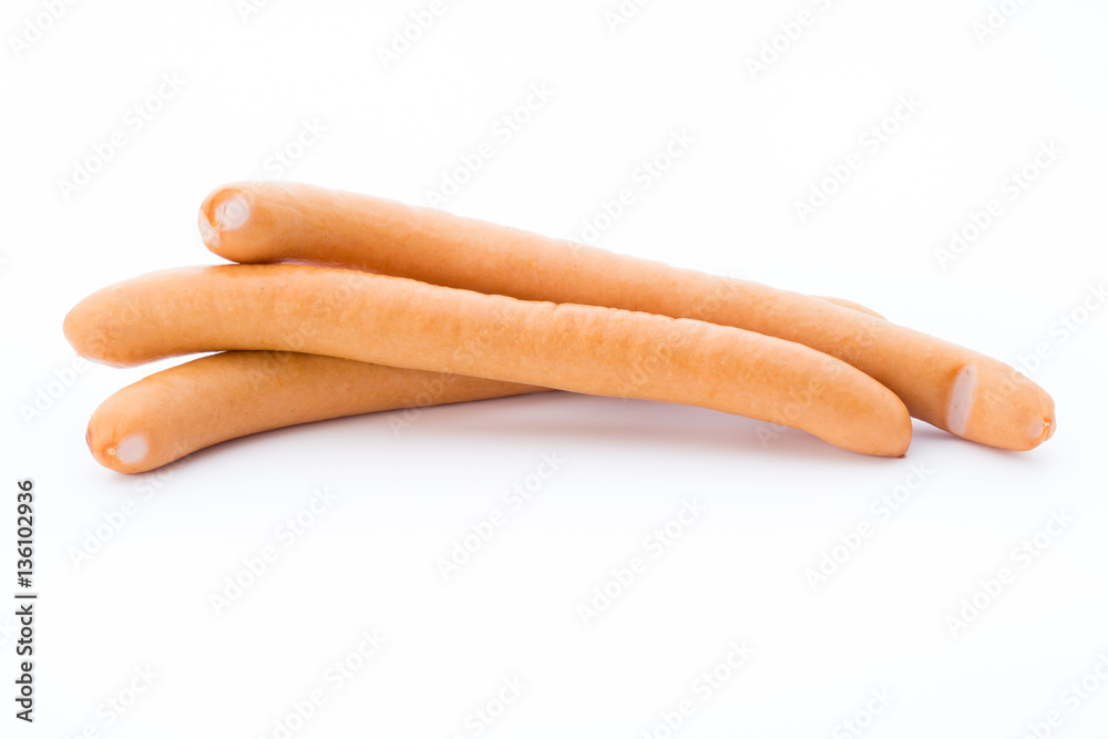 Frankfurter sausage isolated on white background. Frankfurter sausage isolated on white background.