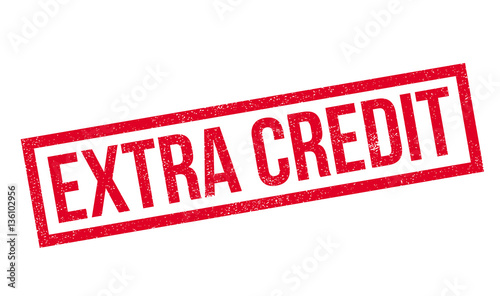 Extra Credit rubber stamp. Grunge design with dust scratches. Effects can be easily removed for a clean, crisp look. Color is easily changed.