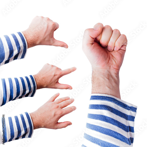 man hand on the white backgrounds