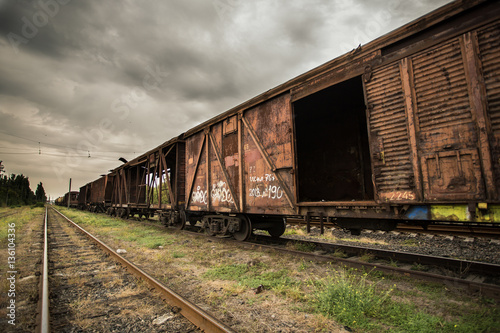 Old rusty train. Ukraine, Kherson