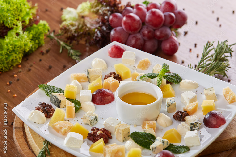 Cheese plate with honey Cheese plate with honey