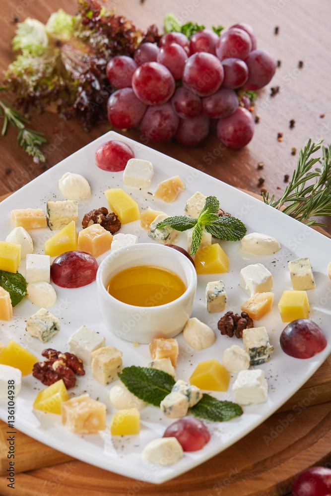Cheese plate with honey Cheese plate with honey