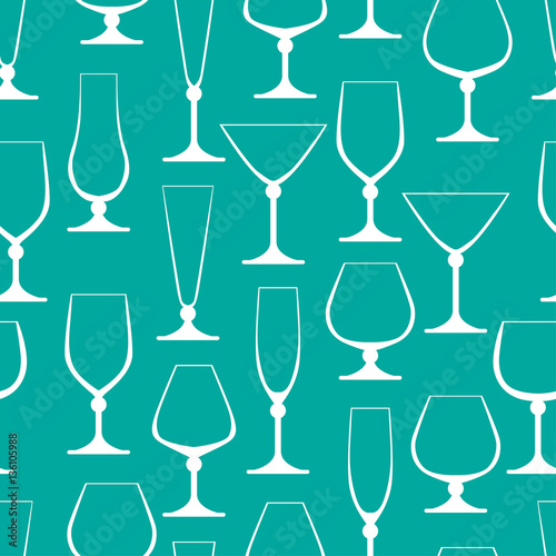 Seamless background from various crystal glasses.