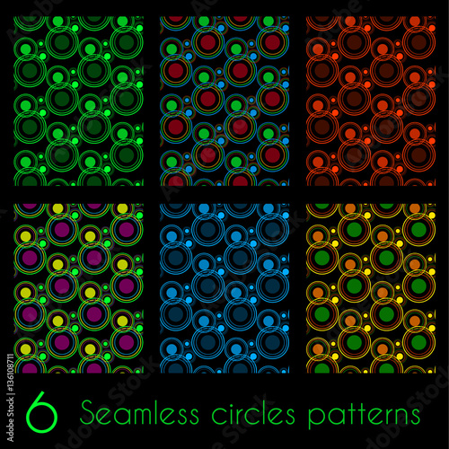 6 Seamless circles patterns