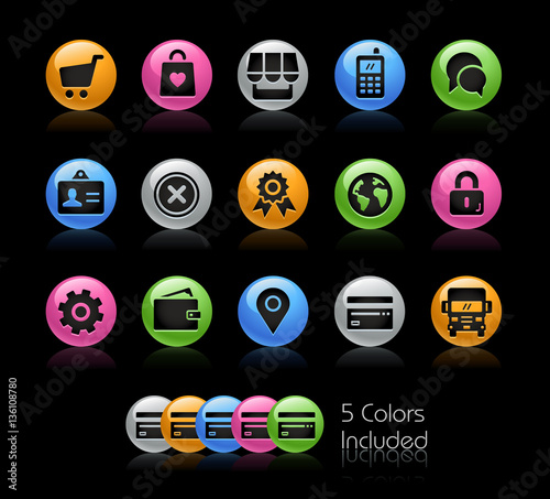 Online Store Icons // The vector file Includes 5 color versions in different layers.