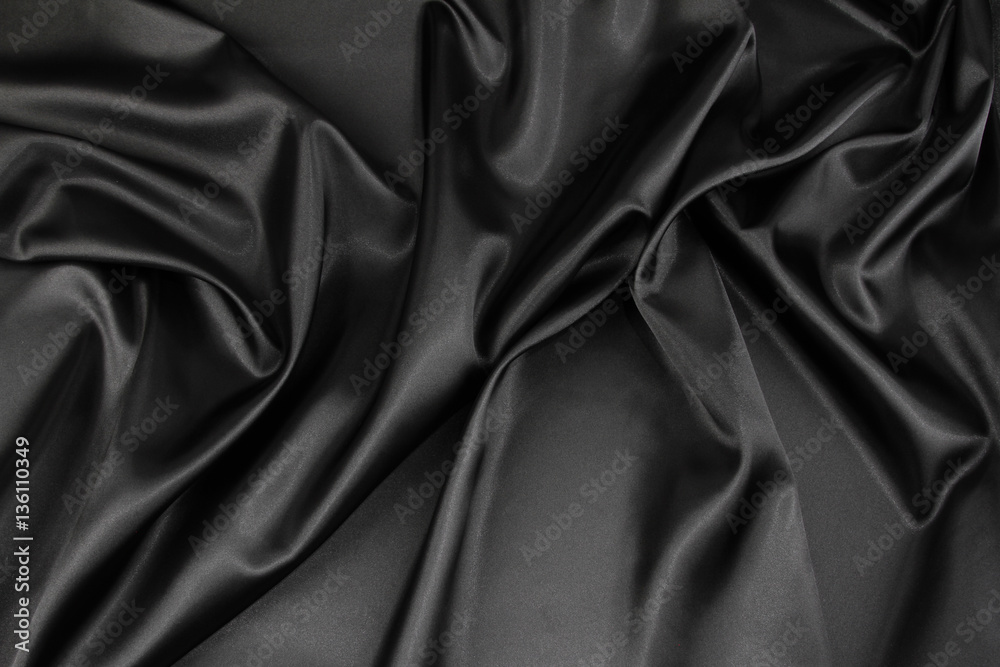 Fototapeta premium Black silk fabric