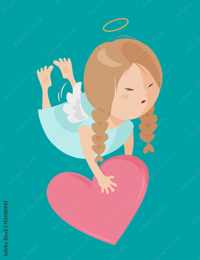 Cute angel isolated on white background Cute angel isolated on white background