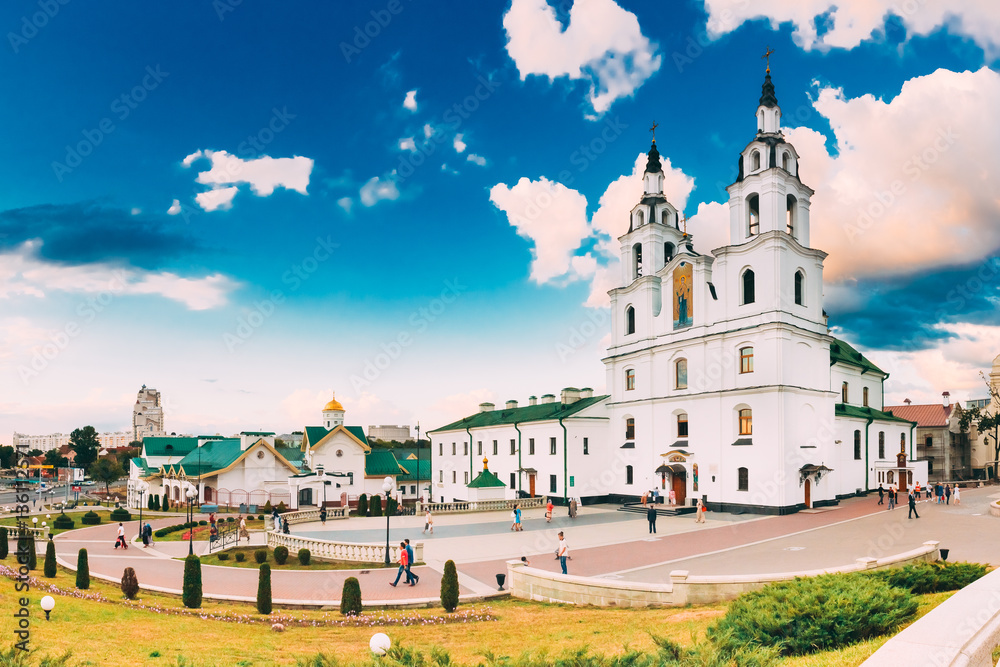 Minsk, Belarus. Cathedral Of Holy Spirit. Famous Landmark