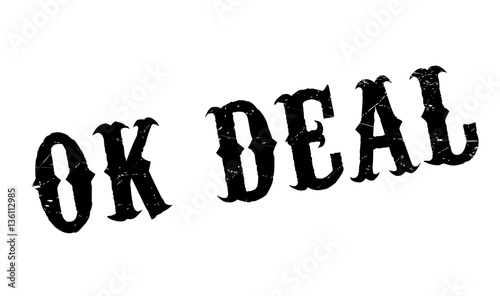 Ok Deal rubber stamp. Grunge design with dust scratches. Effects can be easily removed for a clean, crisp look. Color is easily changed.