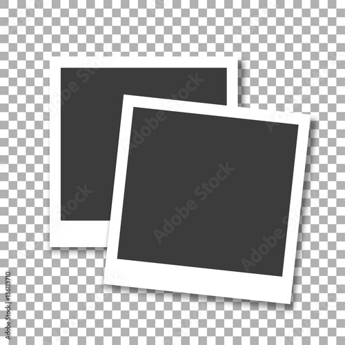 Two Vintage photo frame on the background isolate, stylish vector illustration