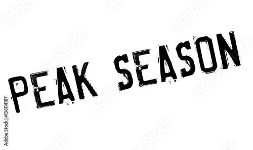 Peak Season rubber stamp. Grunge design with dust scratches. Effects can be easily removed for a clean, crisp look. Color is easily changed.