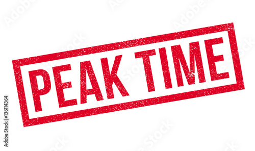 Peak Time rubber stamp. Grunge design with dust scratches. Effects can be easily removed for a clean, crisp look. Color is easily changed.