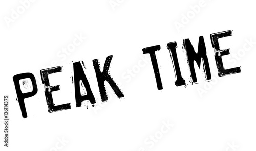 Peak Time rubber stamp. Grunge design with dust scratches. Effects can be easily removed for a clean, crisp look. Color is easily changed.