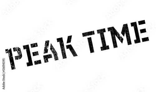 Peak Time rubber stamp. Grunge design with dust scratches. Effects can be easily removed for a clean, crisp look. Color is easily changed.