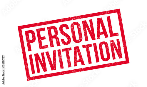 Personal Invitation rubber stamp. Grunge design with dust scratches. Effects can be easily removed for a clean, crisp look. Color is easily changed.