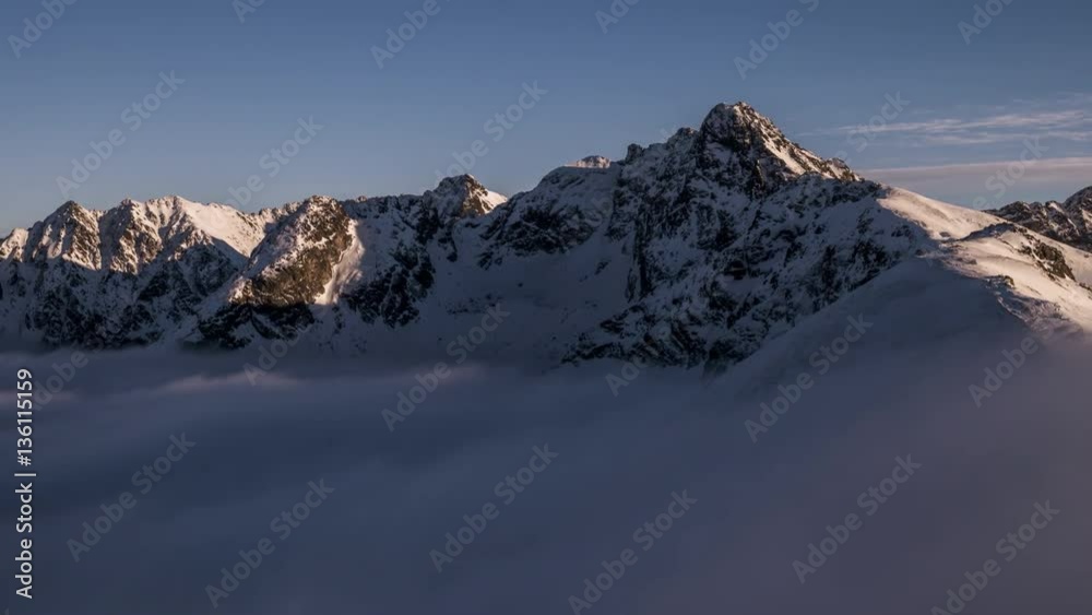 View towards Swinica from Kasprowy Wierch in Tatra Mountains- Time Lapse Video View towards Swinica from Kasprowy Wierch in Tatra Mountains- Time Lapse Video