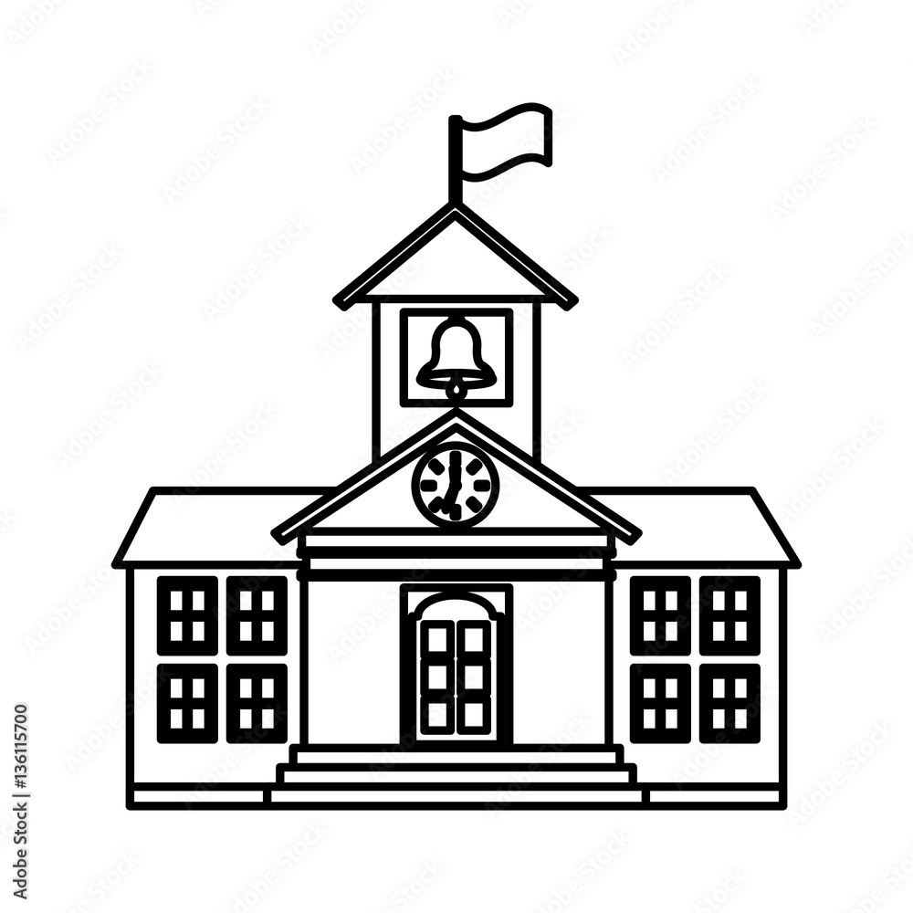 school building isolated icon vector illustration design