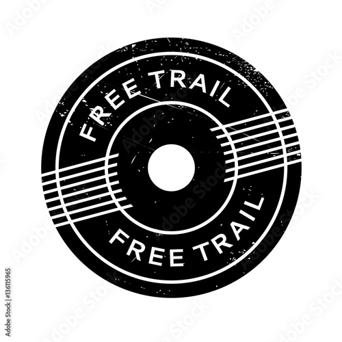 Free Trail rubber stamp. Grunge design with dust scratches. Effects can be easily removed for a clean, crisp look. Color is easily changed. photo