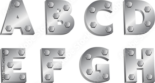 metallic font