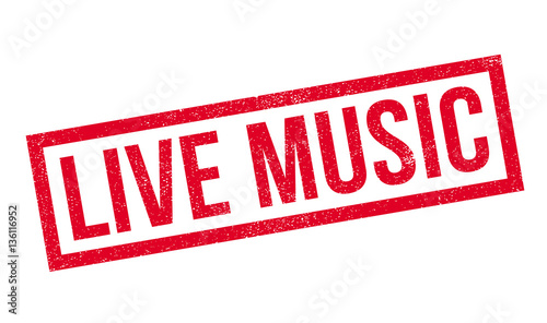 Live Music rubber stamp. Grunge design with dust scratches. Effects can be easily removed for a clean, crisp look. Color is easily changed.