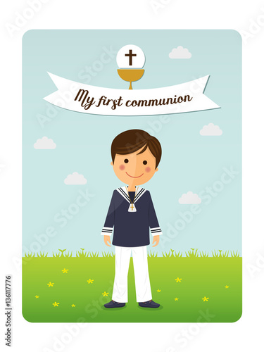 First communion child invitation with message