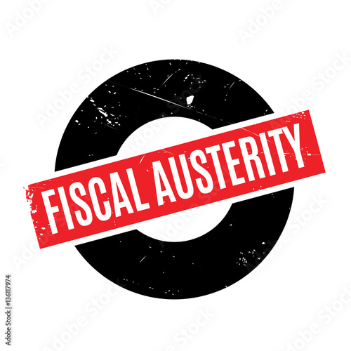 Fiscal Austerity rubber stamp. Grunge design with dust scratches. Effects can be easily removed for a clean, crisp look. Color is easily changed.