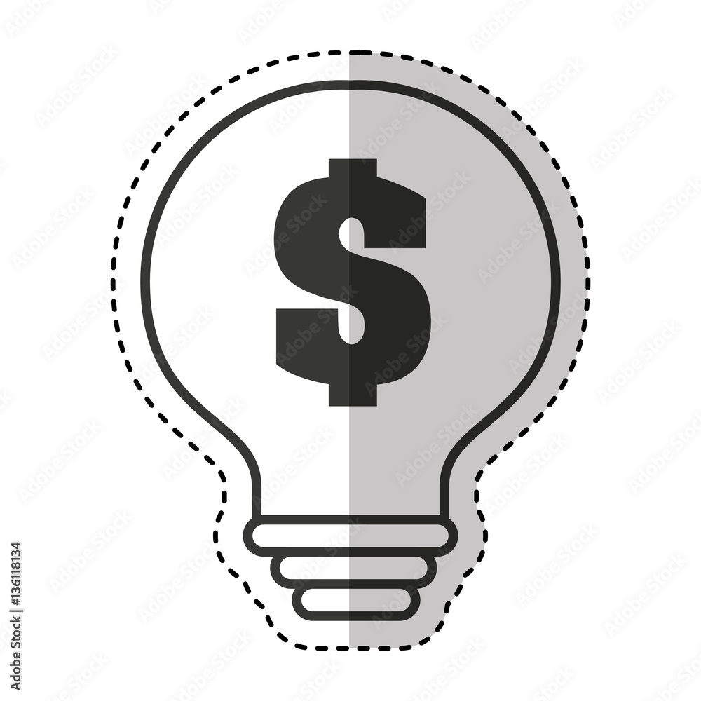 bulb light with dollar symbol flat icon vector illustration design bulb light with dollar symbol flat icon vector illustration design