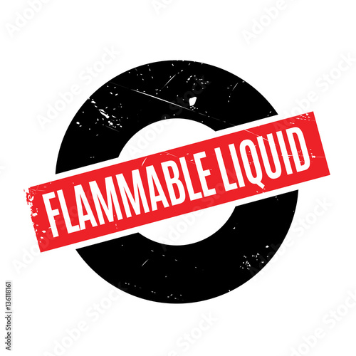 Flammable Liquid rubber stamp. Grunge design with dust scratches. Effects can be easily removed for a clean, crisp look. Color is easily changed.