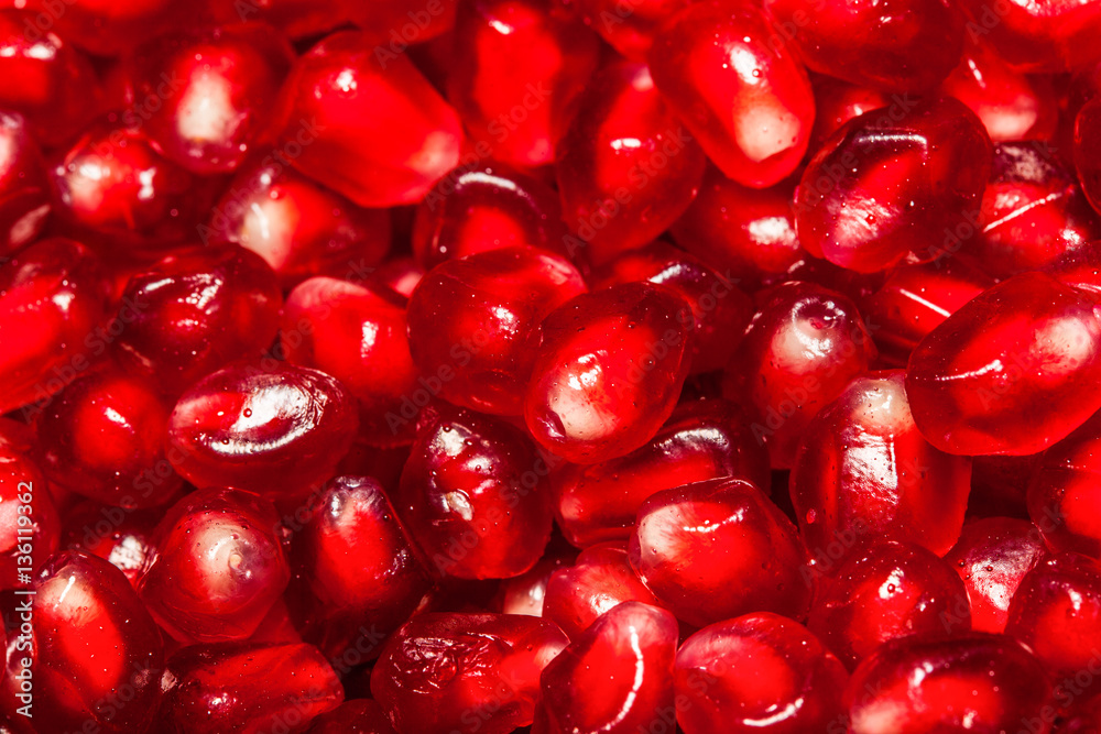 Backdrop from Fresh Pomegranate Seeds, close up Backdrop from Fresh Pomegranate Seeds, close up