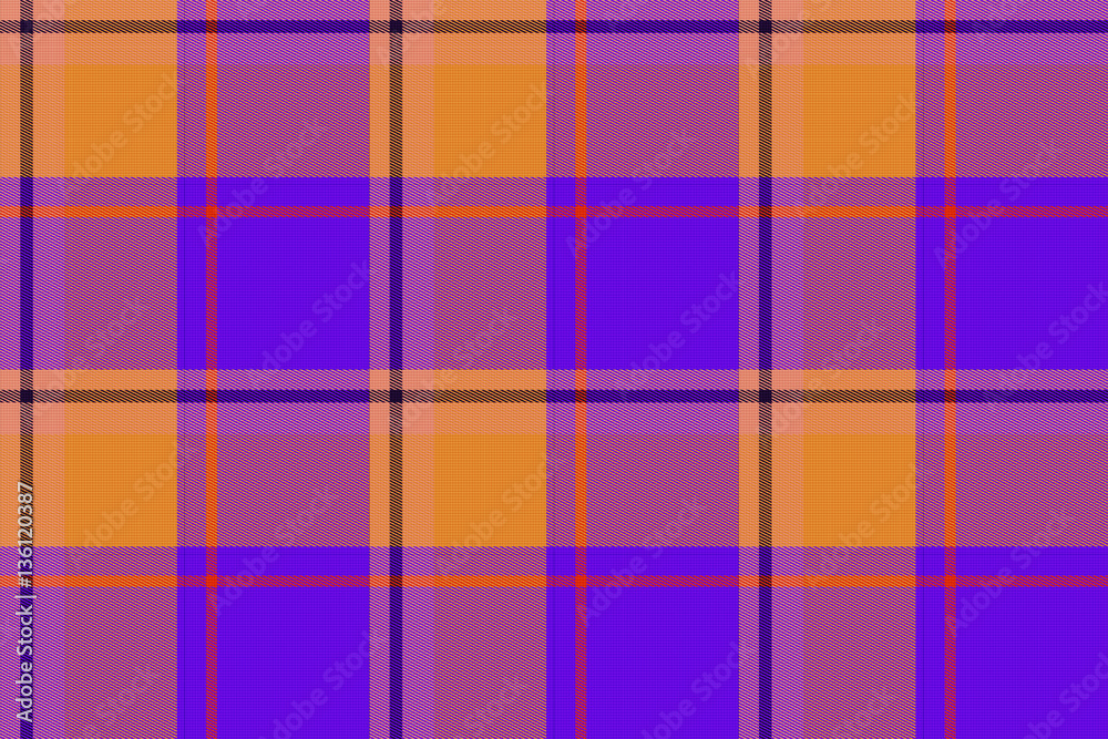 Wide continuous   plaid fabric pattern