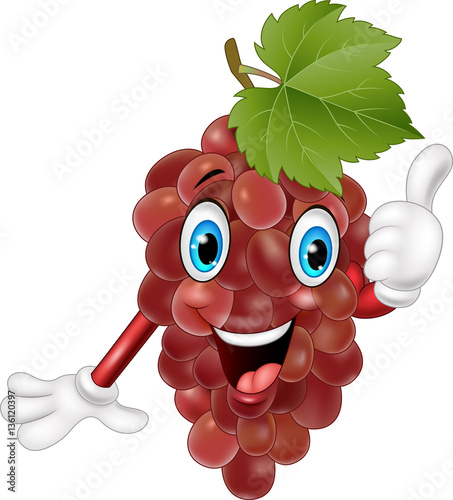 Cartoon grape giving thumbs up