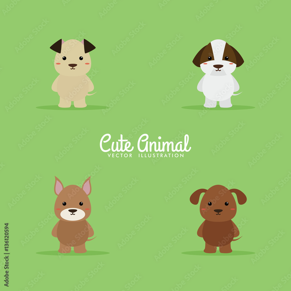 Fototapeta premium Cute Cartoon dogs