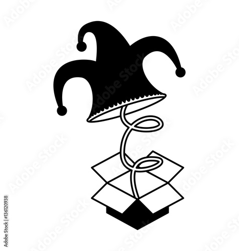 surprise box fools day vector illustration design