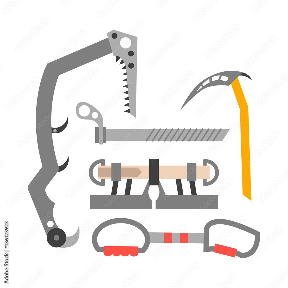 Climbing carbine extreme equipment vector. Climbing carbine extreme equipment vector.