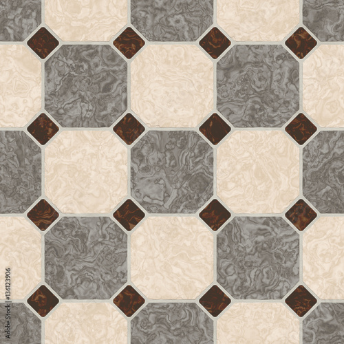 Repeating floor ceramic mosaic pattern 