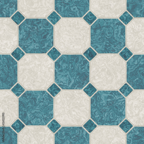 Repeating floor ceramic mosaic pattern 