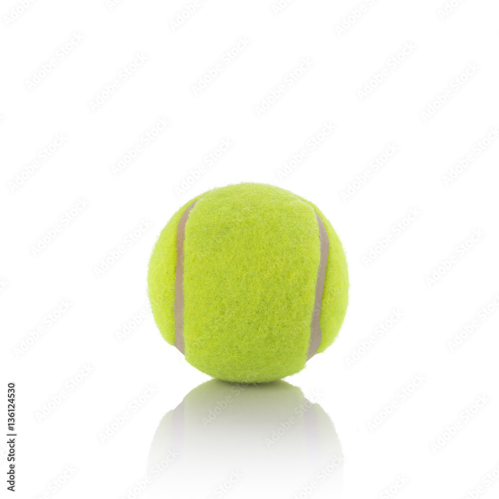 New tennis ball. Studio shot isolated on white background