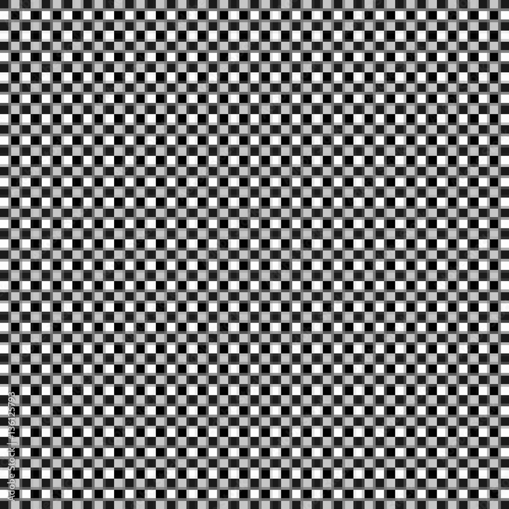 Expanded Optical Check Abstract checkerboard pattern in black and white will repeat seamlessly