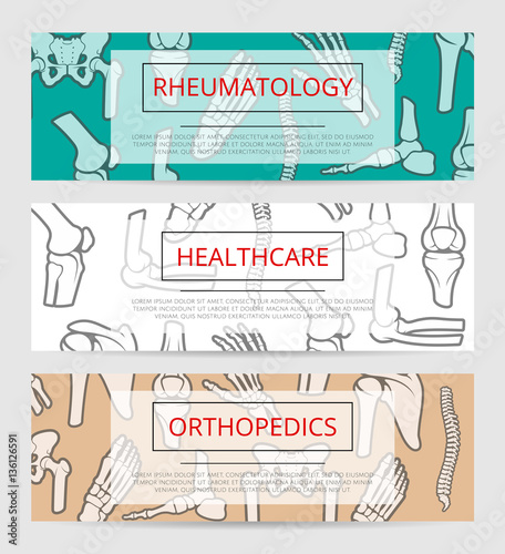 Orthopedics, rheumatology medical banner template